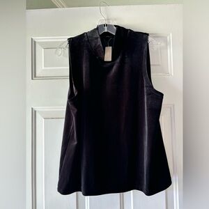 J. Crew Black Velvet Sleeveless Blouse